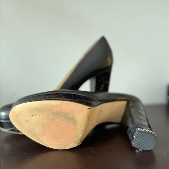 Michael Kors Black Croc-Embossed Heels - Picture 3 of 5